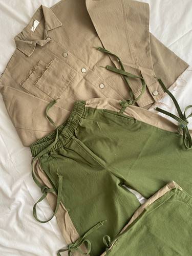 کراپ کت و شلوار بگ پاپیونی