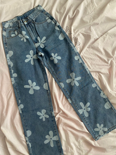 شلوار پینترستی طرح گل